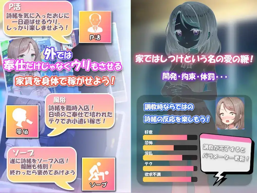1647【SLG/AI汉化】将纯真少女调教成我喜欢的模样～收留无家可归的少女并进行情色开发！宠爱还是欺凌全凭我的喜好～[PC+安卓mtool]