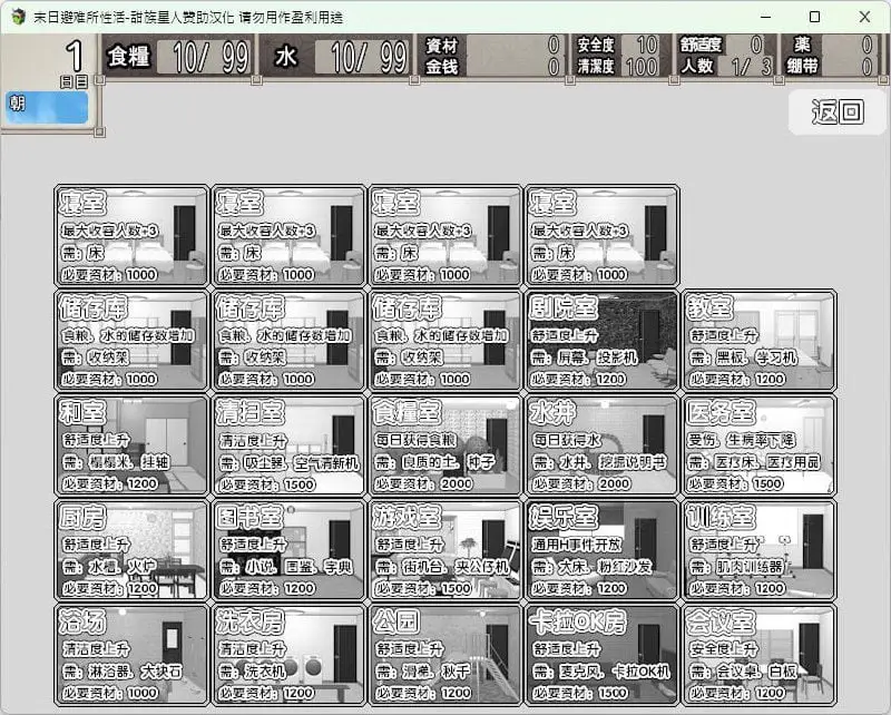 3264[经营SLG/汉化]末日避难所性活 終末シェルター性活