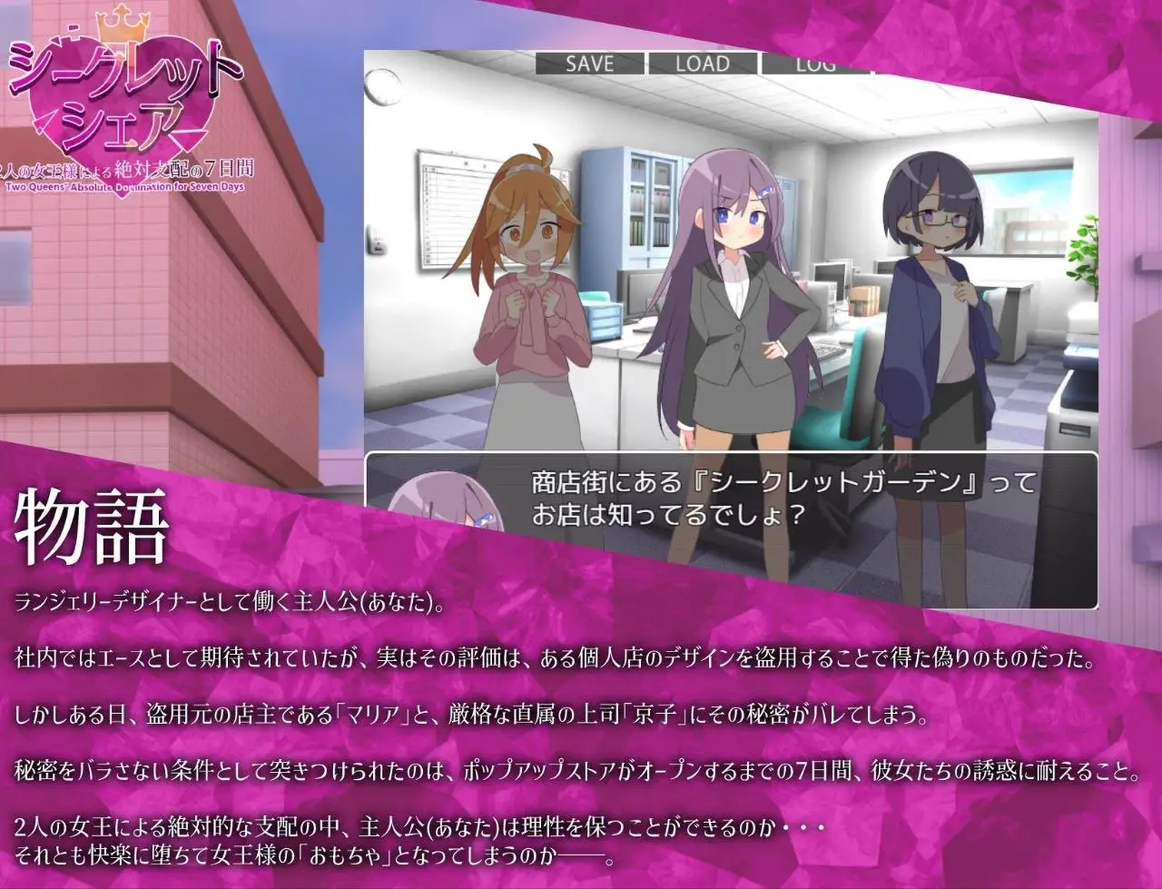 10968[RPG/男性受/逆推]秘密共享〜两位女王陛下的绝对支配7天〜 シークレット・シェア〜2人の女王様による絶対支配の7日間〜 v1.00 内嵌AI汉化[PC+安卓]+作弊码10945