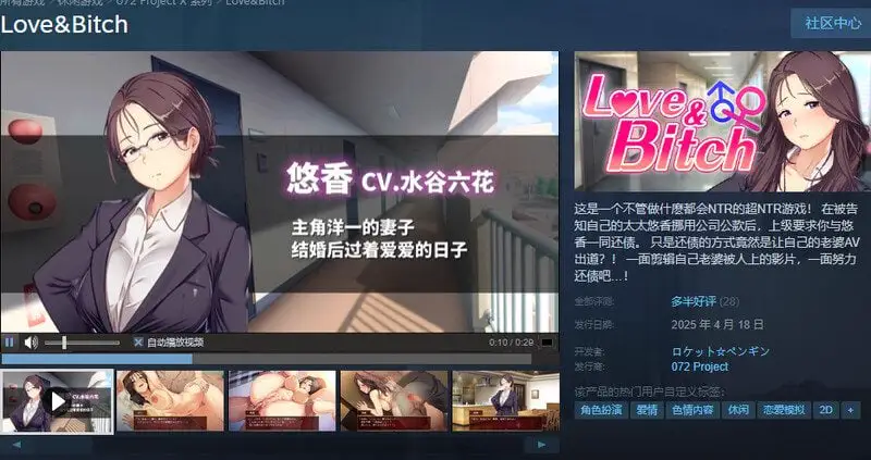4371[探索RPG/NTR/人妻/堕落] 爱与婊子 Love&Bitch Ver1.1 STEAM官方中文版 [590M]
