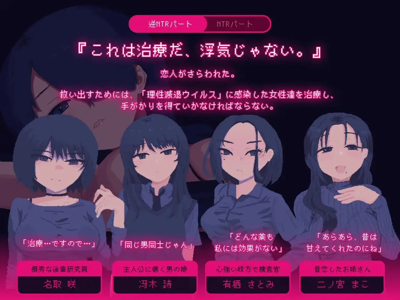9477[SLG/逆向NTR]NTR大流行～我绝不会屈服于任何诱惑拯救她～ NTRdemic〜僕はどんな誘惑にも屈せず彼女を救い出す〜 AI汉化版[PC+安卓mtool]