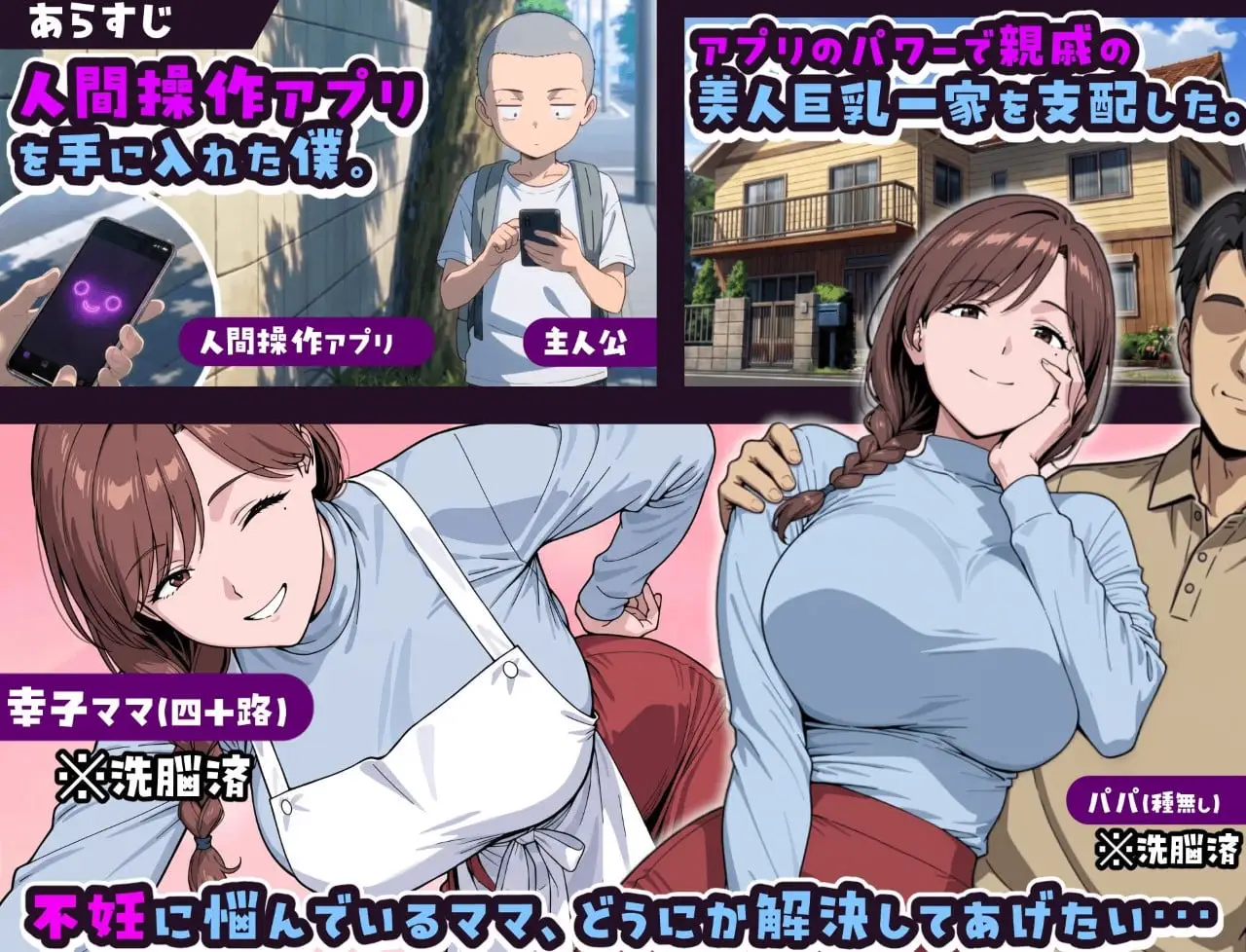 15229[日系SLG/人妻/小马]用人类操作App与巨乳妈妈造孩子的故事 人間操作アプリで巨乳ママと子作りする話 AI汉化[PC+安卓]