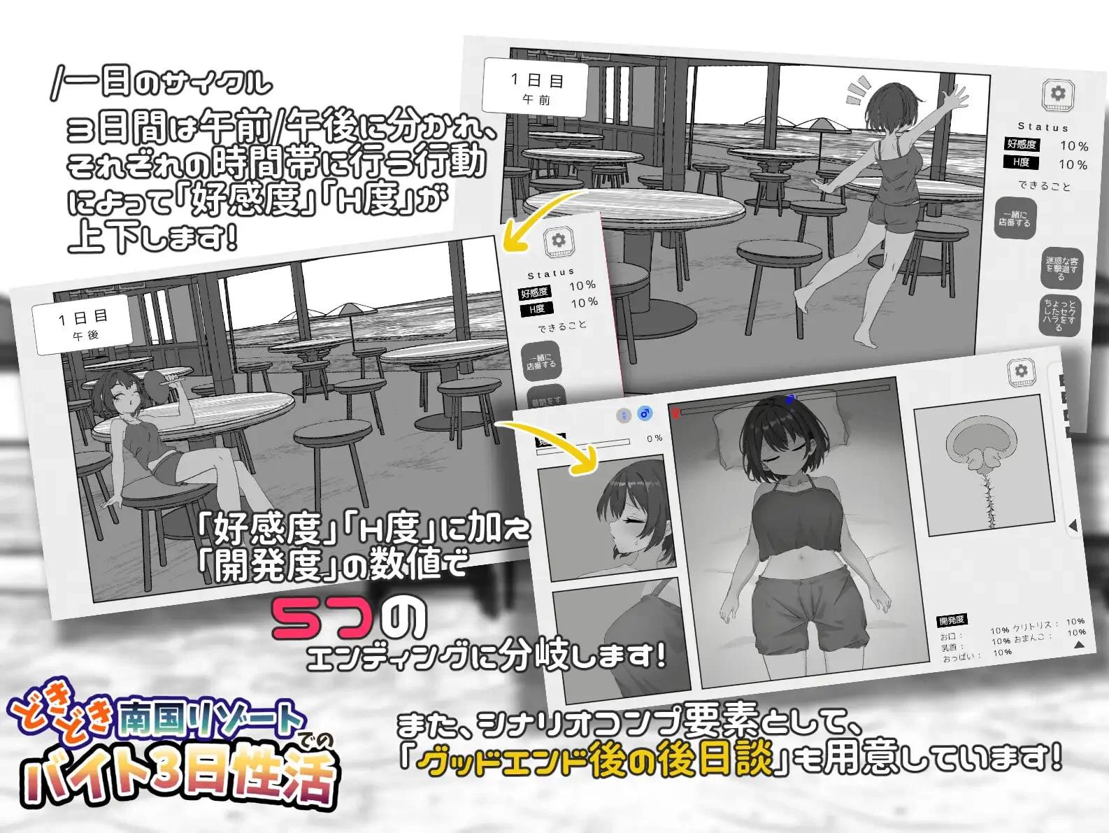 16287[SLG/甜蜜]心跳加速南国度假村的打工三日”性”活 どきどき南国リゾートでのバイト3日性活 v1.0 官中 [PC+安卓]